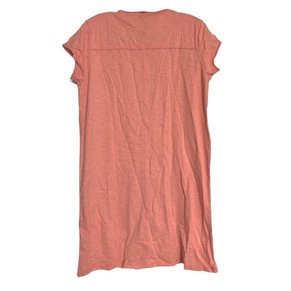 Mod-o-doc Raw Edge Seamed T-Shirt Dress - Women's Size M, Cafe Coral - Picture 3 of 4